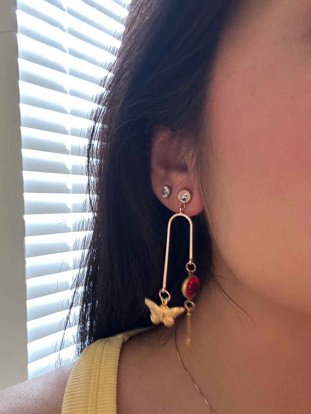 One-of-a-Kind Handmade Vintage Charm Statement Earrings - Picture 7 of 8